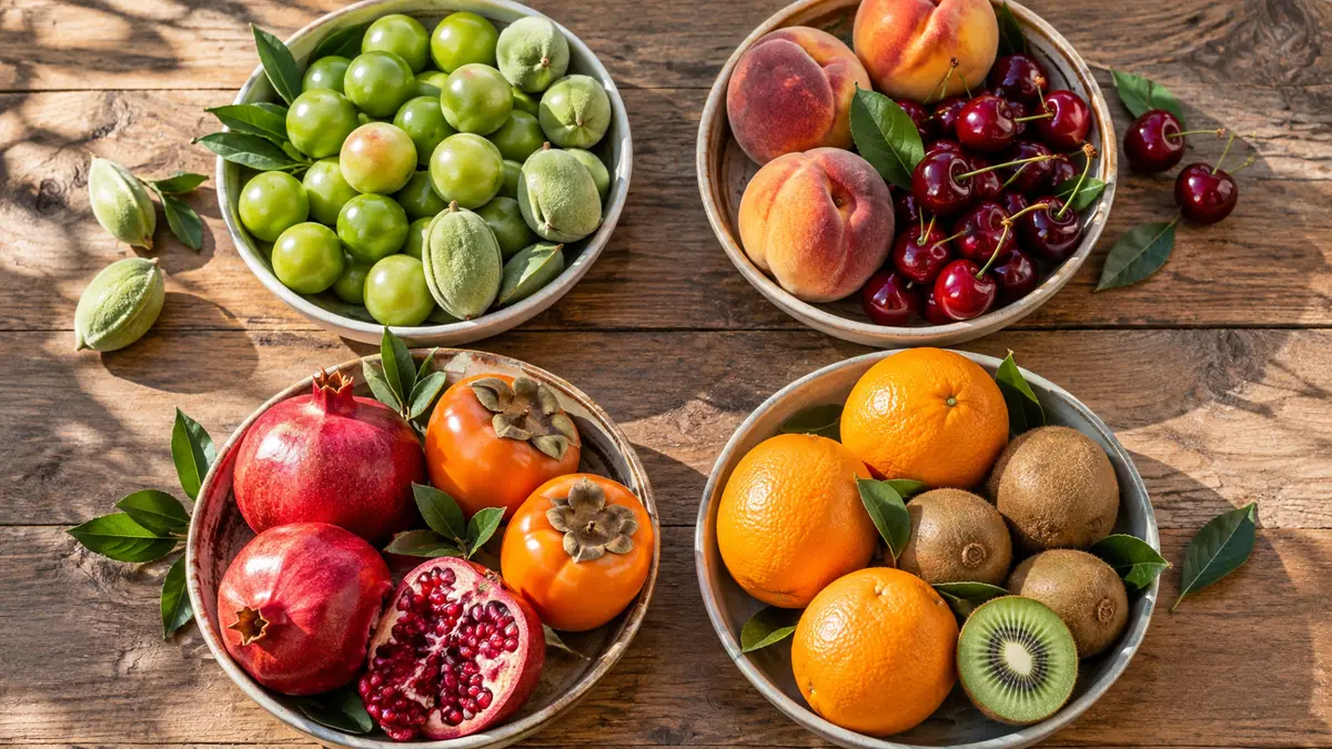 چهار گروه میوه بهاری، تابستانی، پاییزی و زمستانی برای معرفی میوههای هر ماه سال